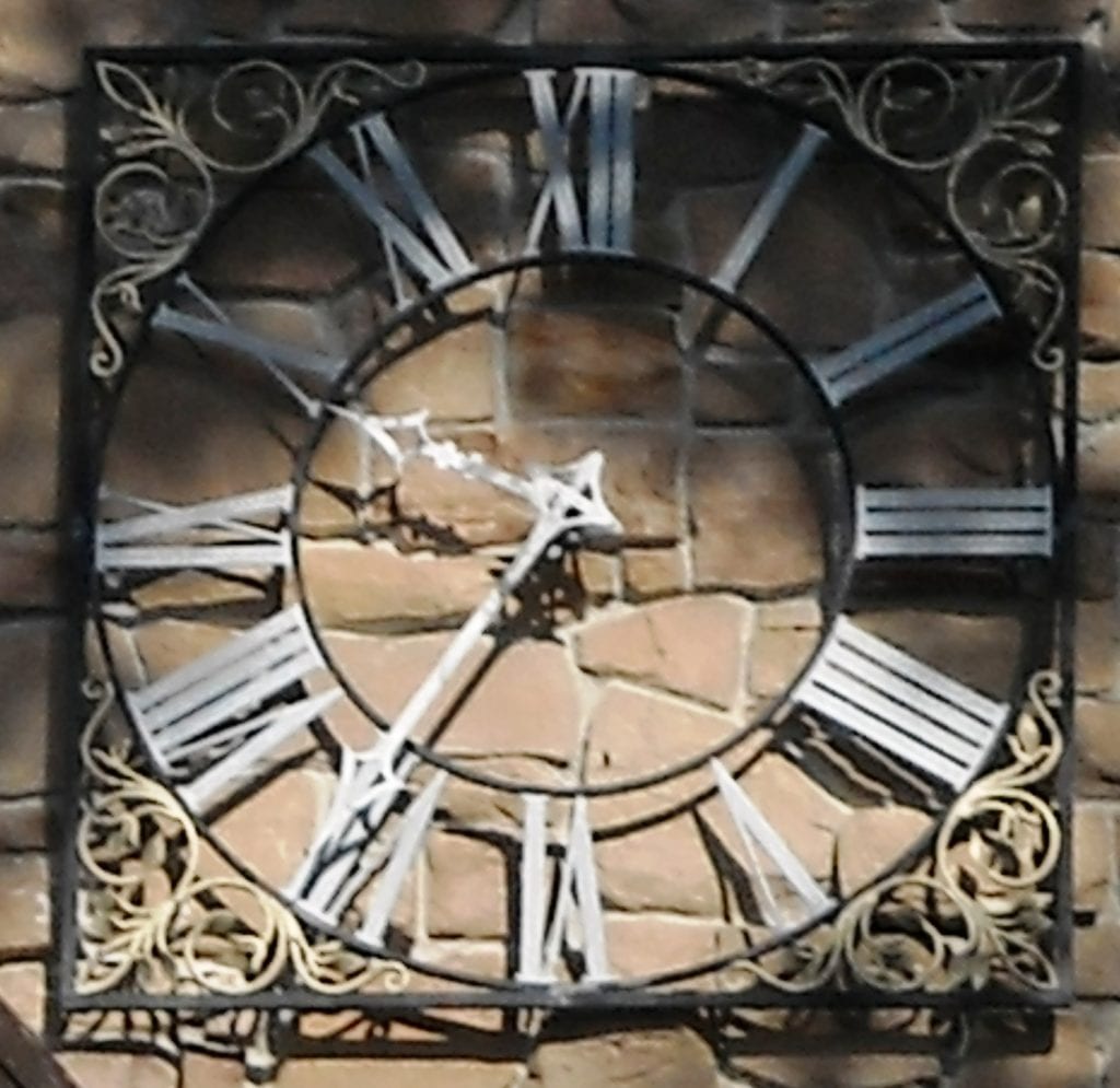 Classic skeleton clock dial with scroll work
