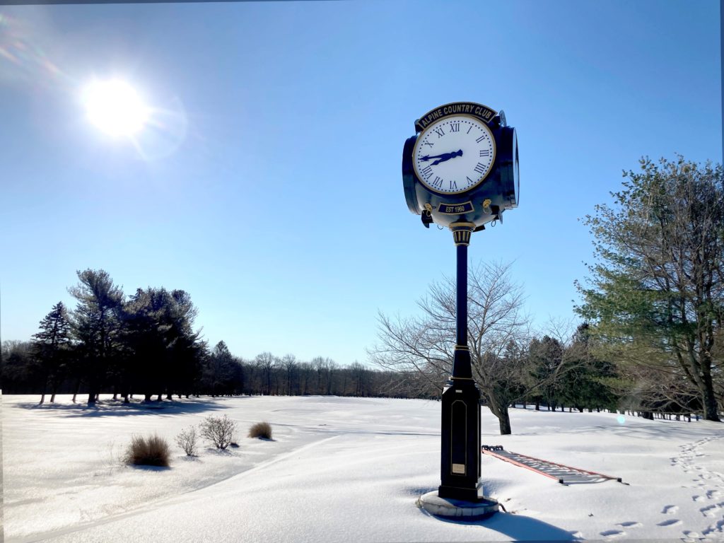 A Four Face Howard Street Clock installed on a Country Club