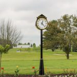A unique landmark on a Golf Course of a Courtyard 10 foot Post Clock. This is one of our more popular Street Clocks.