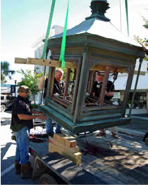 McClintock Bank Clock Frame being removed from its location