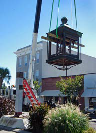 McClintock Bank Clock Frame being removed from its location