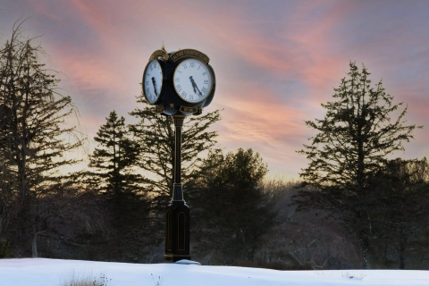 A Four Face Howard Street Clock installed on a Country Club